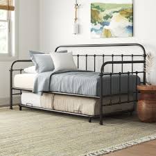 Black metal daybed with trundle. Sand Stable Florent Twin Metal Daybed With Trundle Reviews Wayfair