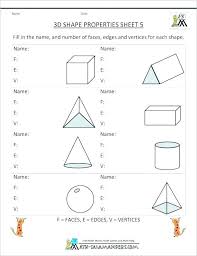 22 3d Shapes Faces Edges Vertices Worksheets In 2020 Geometry Worksheets Shapes Worksheet Kindergarten Third Grade Math