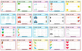 tracing shapes worksheets for kindergarten