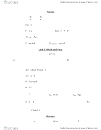 Physics 1028a B Final Equations Docx Oneclass
