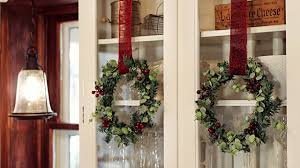 christmas kitchen cabinet wreaths