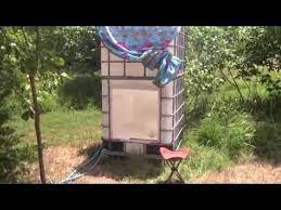 Off Grid Outdoor Ibc Container Solar Shower Heated And Pressurized Youtube Solar Shower Outdoor Solar Shower Solar Hot Water Heater