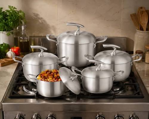 🌟🍲 Juego de Calderos de Aluminio (6 Piezas) con Tapa de Cristal 🍲✨ Un  juego de diseño profesional, esencial en cualquier cocina para equiparte  con la mayor versatilidad al preparar tus recetas.