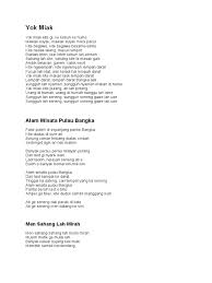 Aku antara insan beribu airmataku antara laut lepas laguku hilang di angin menderu pecah di pantai terhempas. Lirik Lagu Alam Wisata Pulau Bangka Rasanya