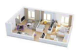Denah rumah minimalis 2 lantai sederhana dream house plans di via pinterest.com. 7 Denah Rumah Minimalis 2 Kamar Yang Nyaman Hemat Tempat