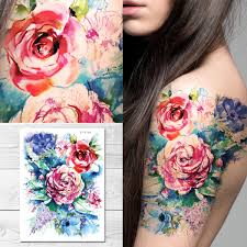 Tree tattoo pictures are not very common. Amazon Com Supperb Temporary Tattoos Watercolor Painting Bouquet Of Summer Flowers Beauty