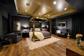 Bedroom gold interior gray bedrooms room dark walls contemporary grey accents wall blind person decorating homedit paneling wood furniture bed. 7 Luxurious Black And Gold Bedroom Ideas To Imitate Aprylann