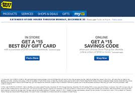 Best buy gift card promo. Pinned December 27th 15 Gift Card On 100 Spent At Best Buy Ditto Online Coupon Via The Coupons App Cool Things To Buy Buying Gifts Buy Gift Cards