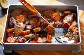 Sweet Potato Chicken Traybake Traybake Recipes Tesco Real Food Recipe Recipes Food Baked Dinner