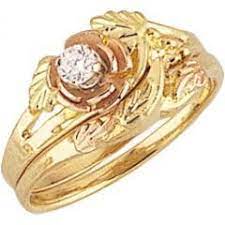 Black Hills Gold Diamond Rose Wedding Set Black Hills Gold Jewelry Black Hills Gold Wedding Rings Black Hills Gold Rings
