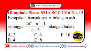 Soal penyisihan sd soal penyisihan smp soal penyisihan sma. Pembahasan Sce 2016 Olimpiade Matematika Sma No 13 Juara Sce 2019 Youtube