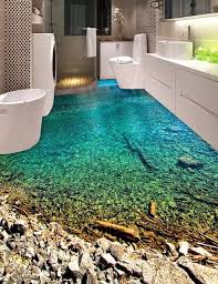 Decorative Self Adhesive 3d Floor Painting Wallpaper Waterproof Non Slip Pvc Sticker Green Lake Floor Wallpaper Floor Murals 3d Floor Painting