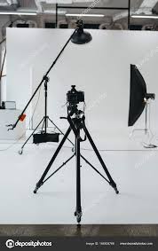 Camera In Photo Studio With Lighting Equipment Stock Photo C Allaserebrina 166506766
