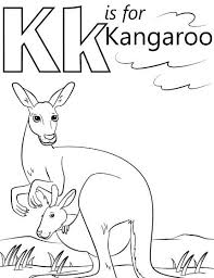 Letter K Coloring Page For Kangoroo Kindergarten Coloring Pages Letter K Crafts Alphabet Coloring Pages
