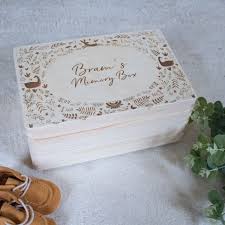 Woodland Personalised Baby Memory Box Children S Memory Boxes Baby Keepsake Boxes By A Matter Of Style