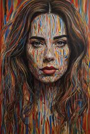 Femme dans la peinture de style Sol LeWitt