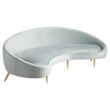 Highest height of the back is 33 inches. Ether Curved Velvet Sofa For Sale At 1stdibs