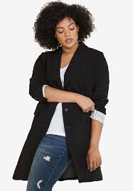 Black Blazer For Women Plus Size Shop For Long Boyfriend Blazer By Ellos And More Plus Size Jackets And Blazers From Fullbeauty Your Online Fash Plus Size Outfits Fashion Androgynous Outfits