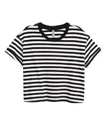 Black And White Striped Shirt Womens Short T Shirt Black White Striped Women H M Us Womens Shirts Crop Top And Shorts Black And White Shirt