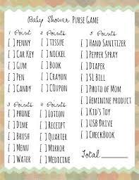 Baby Shower Purse Game Free Printable Free Printable Baby Shower Games Baby Bear Baby Shower Printable Baby Shower Games