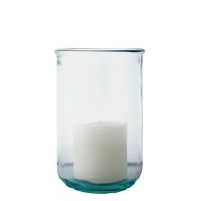 Grehom Recycled Glass Tall Hurricane Lamp 12 Cm Clear Grehom