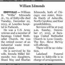 Obituary for William H. Edmonds (Aged 70)