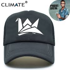 climate men women black summer cool caps prison break paper