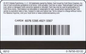 The first way is to call by phone. Gift Card Cold Stone 15 Cold Stone Creamery United States Of America Cold Stone Creamery Col Us Cold 002c
