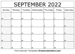 September 2022 Calendar Free Blank Printable Templates