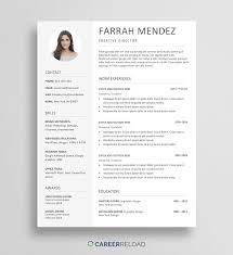 Most resume templates in this category will work best for jobs in architecture, design, advertising, marketing, and entertainment among others. Free Resume Template Download For Word Resume With Photo