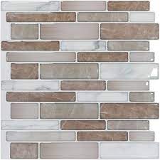 The kitchen renovations team shows how to tile a backsplash with handmade tiles and install a vent above a range. Art3d 10 Sheet Premium Stick On Kitchen Backsplash Tiles 12 X12 Peel And Stick Self Adhesive Bathroom 3d Wall Tiles Marble Design Amazon Com