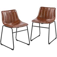 Metal seats most often appear on metal frame chairs with holistic designs. Topeakmart Dining Chairs 18 Faux Leather Dining Chairs Industrial Armless Dining Room Chairs Metal Legs Upholstered Buy Online In Bahamas At Bahamas Desertcart Com Productid 218537972