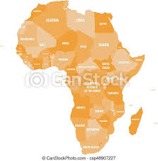 Detailed geography information for teachers, students and travelers. Political Map Of Africa In Four Shades Of Orange With White Country Name Labels On White Background Vector Illustration Canstock