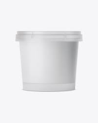 Frosted Plastic Container With Sour Cream Mockup Eye Level Shot In Pot Tub Mockups On Yellow Images Object Mockups Sour Cream Dairy Packaging Packaging Mockup