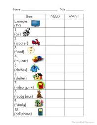 Needs Vs Wants Color In Worksheet And Anchor Chart Template Social Studies Worksheets Worksheets Preschool Worksheets