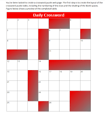 What you might do on a first date. You Ve Been Tasked To Create A Crossword Puzzle Web Chegg Com