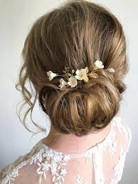 Bridal Floral Hair Pins Gold Wedding Hairpins Simple Headpiece Etsy In 2021 Floral Hair Pins Wedding Hair Clips Wedding Hair Pieces