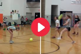 Move your mouse to control your player find dodgeballs to throw at people press space to throw the dodgeball Softball Pitcher Turns Dodgeball Game Into Target Practice Video Fanbuzz
