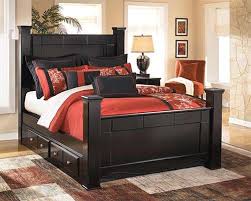 Rent Signature Design Shay Queen Poster Bed With Storage King Poster Bed Poster Bed Bed With Underbed