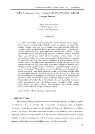 Peranan merupakan aspek dinamis dari suatu status (kedudukan). Https Media Neliti Com Media Publications 197194 En The Use Of Vocabulary Games In Improving Pdf