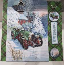 Classic car Dad Christmas card - Folksy