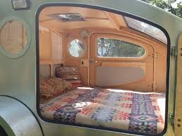 Tiny Yellow Teardrop Featured Teardrop Trailer Vistabule Teardrop Trailer Teardrop Camping Teardrop Camper Interior