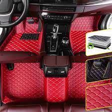 Amazon Com Dbl Custom Car Floor Mats For Acura Tl 2006 2008 Waterproof Non Slip Leather Carpets Automotive Interior Accessories 1 Set Red Automotive