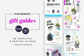 Gift Guide Pinterest Templates By Basil Bark On Creativemarket Pinterest Templates Gift Guide Pinterest Help Tutorials