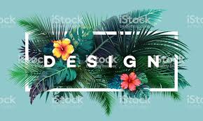 Tropical leaves frame circle bright green. Pin On Art