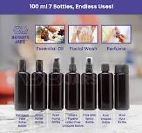 100 ml Seven Glass Bottle Cosmetic Collection - Infinity Jars