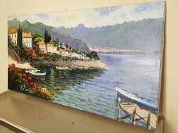 Brescia sorge nell'alta pianura padana allo sbocco della val trompia, ai piedi del monte maddalena e del colle cidneo. Enrico Varriale Bellissimo Dipinto Olio Su Tela Dal Titolo Lago Maggiore