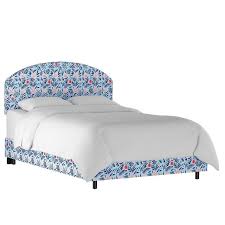Looking for a good deal on floral mattress? Angie Curved Blue Blush Floral Pattern Upholstered Bed