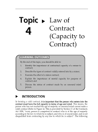 He contract will be void because he is in drunken state and not in any capacity to enter into a valid contract. Topic 4 Law Of Contract Capacity To Contract Marriage Damages