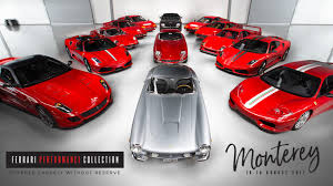 Modellini e oggetti da collezione imperdibili per veri appassionati. 18 Million Ferrari Collection Heading To Auction In Monterey
